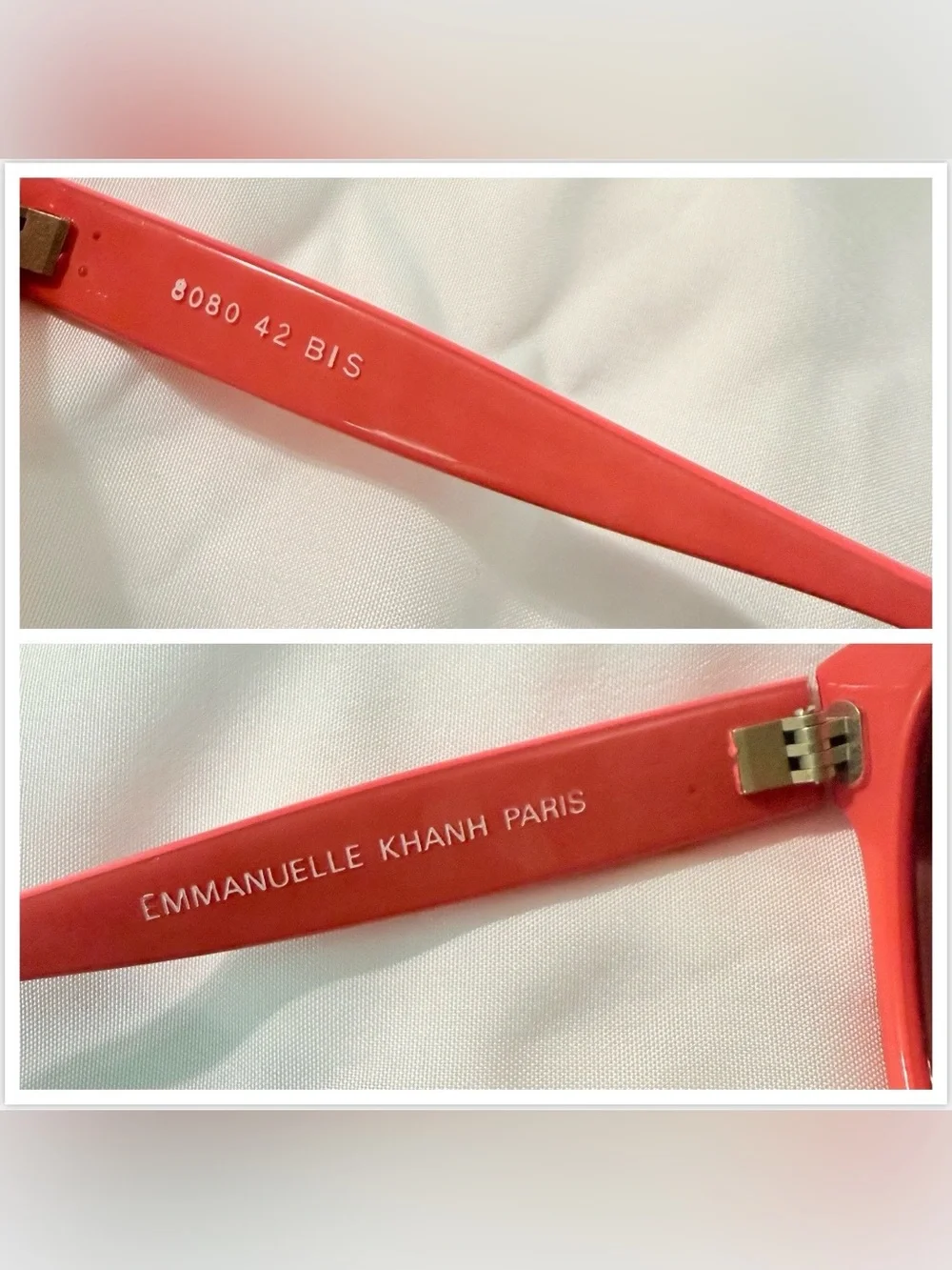 Emmanuelle Khanh Paris Thick Framed Sunglasses in Pink, Mod 8080, Frame France